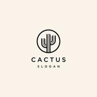 vetor de design de ícone de logotipo vintage de cacto hipster