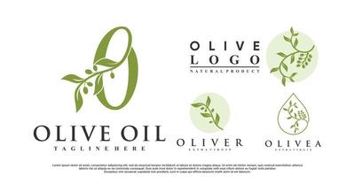 pacote de design de logotipo de azeite com vetor premium de conceito criativo
