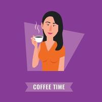 ilustração da hora do café vetor