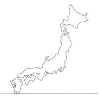 desenho de linha contínua do mapa japão ilustração de arte de linha vetorial vetor