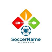 modelo de logotipo de futebol de comida, vetor de design de logotipo de futebol