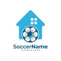 modelo de logotipo de futebol em casa, vetor de design de logotipo de futebol