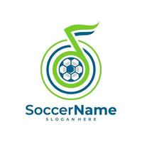 modelo de logotipo de futebol de música, vetor de design de logotipo de futebol