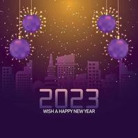 feliz ano novo 2023 banner de celebração vetor