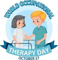 design de banner do dia mundial da terapia ocupacional vetor