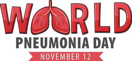 design de cartaz do dia mundial da pneumonia vetor
