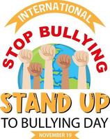 internacional stand up to bullying day design de banner vetor