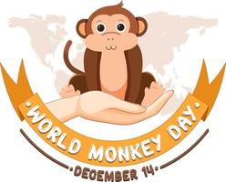 design de cartaz do dia mundial do macaco vetor