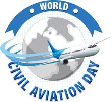 texto de aviação civil mundial para design de cartaz ou banner vetor
