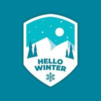 design de modelo de logotipo de inverno plano vetor