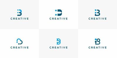 conjunto de modelo de design de logotipo de monograma criativo letra b vetor