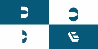 conjunto de modelo de logotipo de ícone monograma letra b vetor