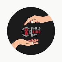 dia mundial da aids entre ilustração vetorial de design de mãos vetor