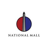 logotipo do monumento do shopping nacional em forma de círculo vetor