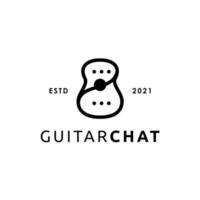 ilustração vetorial de design de logotipo de bate-papo de guitarra vetor