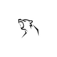 ilustração de ícone de vetor de logotipo de urso bravo
