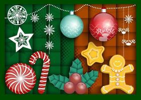 conjunto de decorações de natal para seu cartão ou mídia impressa de design gráfico. vetor