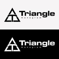 letra t monograma triângulo forma negócio de identidade de marca. carta no vetor de design de logotipo ta