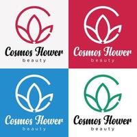 definir letra c monograma cosmos flor beleza estilo. vetor de design de logotipo de ioga de spa de lótus