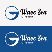 definir o logotipo do ícone do mar de ondas. letra g monograma dentro do vetor de design de logotipo de negócios de identidade de marca