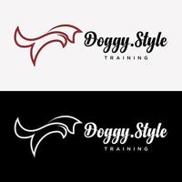 esboce o logotipo da linha minimalista elegante e afiado do cão. vetor de design de logotipo da empresa de treinamento de cães de estimação