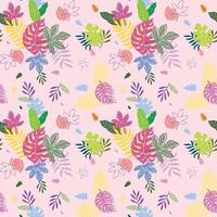 padrão sem costura colorido tropical rosa de verão vetor