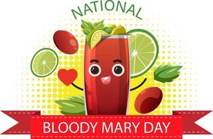 design de banner do dia nacional de bloody mary vetor