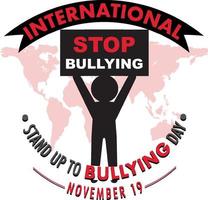 internacional stand up to bullying day design de cartaz vetor