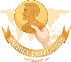 design de banner do dia do prêmio nobel vetor