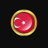 botão dourado da bandeira da turquia vetor