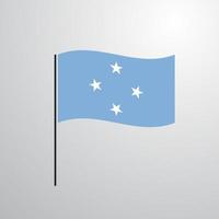 estados federados da micronésia acenando bandeira vetor