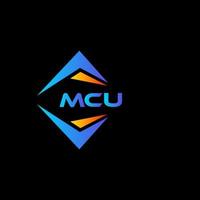 design de logotipo de tecnologia abstrata mcu em fundo preto. conceito de logotipo de letra de iniciais criativas mcu. vetor