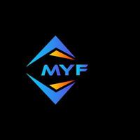 design de logotipo de tecnologia abstrata myf em fundo preto. conceito de logotipo de letra de iniciais criativas do myf. vetor