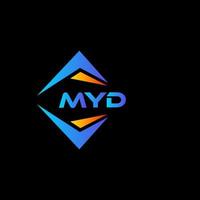 design de logotipo de tecnologia abstrata myd em fundo preto. conceito de logotipo de letra de iniciais criativas myd. vetor