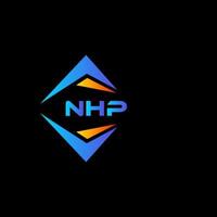 design de logotipo de tecnologia abstrata nhp em fundo preto. conceito de logotipo de letra de iniciais criativas nhp. vetor