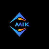 design de logotipo de tecnologia abstrata mik em fundo preto. conceito de logotipo de carta de iniciais criativas de mik. vetor