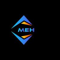 design de logotipo de tecnologia abstrata meh em fundo preto. conceito de logotipo de carta de iniciais criativas meh. vetor