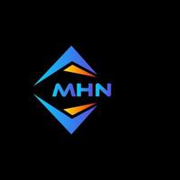 design de logotipo de tecnologia abstrata mhn em fundo preto. conceito de logotipo de letra de iniciais criativas mhn. vetor