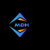 design de logotipo de tecnologia abstrata mdh em fundo preto. conceito de logotipo de letra de iniciais criativas mdh. vetor