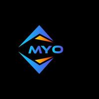 design de logotipo de tecnologia abstrata myo em fundo preto. conceito de logotipo de letra de iniciais criativas myo. vetor