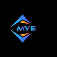 mye design de logotipo de tecnologia abstrata em fundo preto. conceito de logotipo de carta de iniciais criativas mye. vetor