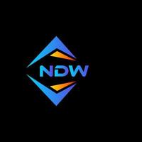 design de logotipo de tecnologia abstrata ndw em fundo preto. conceito de logotipo de letra de iniciais criativas ndw. vetor