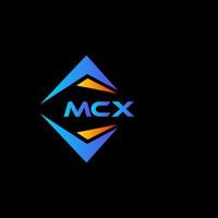 design de logotipo de tecnologia abstrata mcx em fundo preto. conceito de logotipo de carta de iniciais criativas mcx. vetor