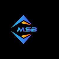 design de logotipo de tecnologia abstrata msb em fundo preto. conceito de logotipo de letra de iniciais criativas msb. vetor