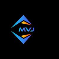 design de logotipo de tecnologia abstrata mvj em fundo preto. conceito de logotipo de letra de iniciais criativas mvj. vetor