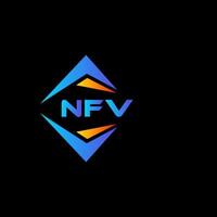 design de logotipo de tecnologia abstrata nfv em fundo preto. conceito de logotipo de letra de iniciais criativas nfv. vetor