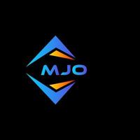 design de logotipo de tecnologia abstrata mjo em fundo preto. conceito de logotipo de letra de iniciais criativas mjo. vetor