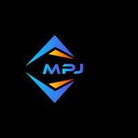 design de logotipo de tecnologia abstrata mpj em fundo preto. conceito de logotipo de letra de iniciais criativas mpj. vetor