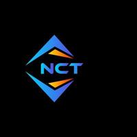 design de logotipo de tecnologia abstrata nct em fundo preto. conceito de logotipo de carta de iniciais criativas nct. vetor