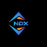 design de logotipo de tecnologia abstrata ndx em fundo preto. conceito de logotipo de letra de iniciais criativas ndx. vetor